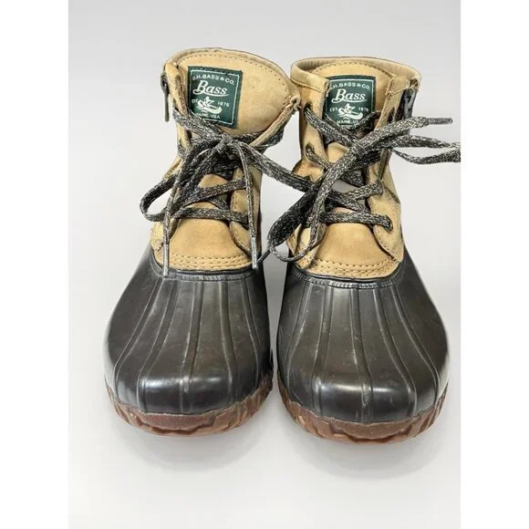 GH BASS Duck Boots Womens 9M Tan Chocolate 71-22313 - Picture 4 of 16
